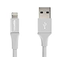 Amazon Basics 12-Pack USB A Cable with Lightning Connector, Premium Collection - 4 Inches (10 Centimeters)- Silver
