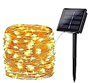Catena Luminosa Solare, BrizLabs 24m 240 LED Luci Solari Esterno Bianco Caldo Filo Luci Solari Impermeabile 8 Modi Luci Decorative per Giardino, Patio, Natale, Camera, Cortile, Festa, Halloween