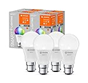 LEDVANCE Lampada LED intelligente con tecnologia WiFi, B22d, dimmerabile, colore della luce modificabile(2700-6500K), colori RGB modificabili, sostituzione per 60W, SMART+ Classic, confezione da 4